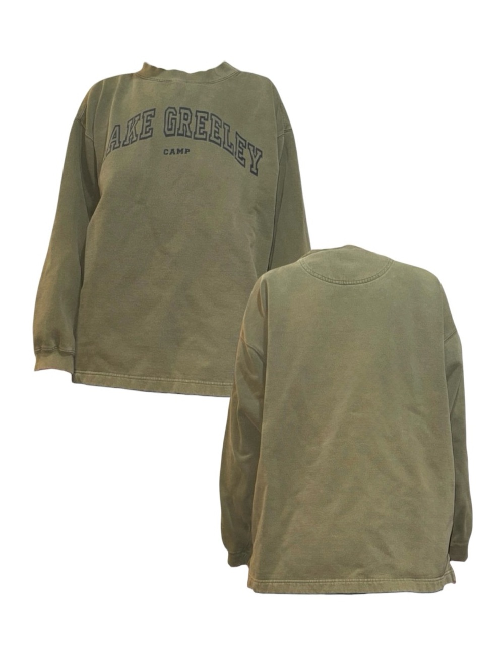Lake Greeley Camp Olive Green Sweater